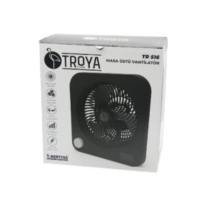 MASA ÜSTÜ VANTİLATÖR FAN=22CM 3 KADEME HIZ 40W 3 PERVANE SİYAH PLS.STAND=28X27X13CM TR-516 (5286)