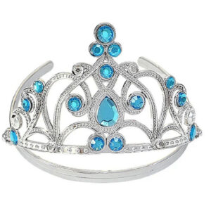 Mavi Taşlı Elsa Çocuk Tacı Prenses Tacı Kraliçe Tacı 16x14 cm (5286)