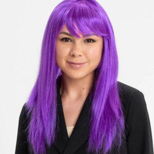 Mor Renk Düz Kesim Uzun Parti Peruğu Takma Saç (5286)