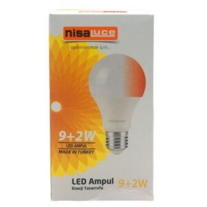 NİSALUCE EAMP-074/BK 9+2W E27 BEYAZ-KIRMIZI LED AMPUL (5286)
