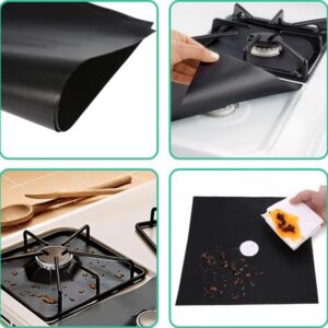 Ocak Koruyucu Folyo Yanmaz Yapışmaz 4'lü Set SiYAH (5286)