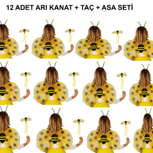 Okul Gösterileri için 12'li Arı Kanadı Seti - Etkinlik Kanatları (5286)