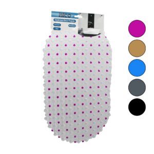 OVAL - EKO PVC +VANTUZ DESEN - ŞEFFAF RENKLİ 122PCS VANTUZ KAYDIRMAZ BANYO - KÜVET PASPAS 33X61CM (5286)