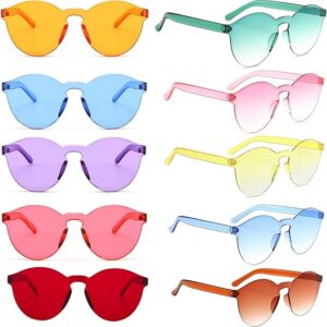 Oval Şekilli Çerçevesiz Parti Gözlüğü 6 Renk 6 Adet (5286)