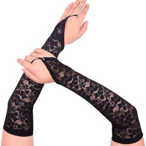 Parmak Askılı Zarif Gece Şıklığı Dantel Eldiven 40 cm (5286)