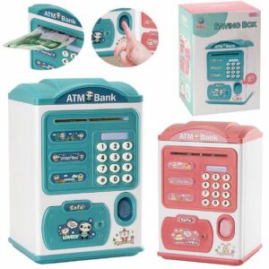 Parmak İzi Görünümlü Elektronik Şifreli Otomatik Kağıt Para Alan ATM Kumbara (5286)