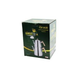 PİRAMİT ORTA BOY ÇELİK ÇAYDANLIK SETİ - TAKIMI RENKLİ BAKALİT KULP ÜST DEMLİK : 1.1LT - ALT SULUK: 2LT KENDİNDEN SÜZGEÇLİ (5286)