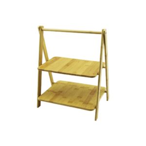 PORTATİF AYAKLI - 2 KATLI AHŞAP BAMBU ORGANİZER RAF =18X28 - 22X28CM Y: 6-20-39CM (5286)
