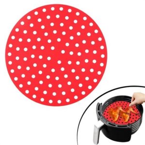 Renkli Isıya Dayanıklı Yıkanılabilir Silikon Fırın Ve Airfryer Yuvarlak Pişirme Matı 23 Cm (5286)