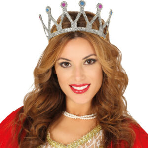 Rönesans Kostümlü Kraliyet Ortaçağ Gümüş Kraliçe Prenses Tacı (5286)
