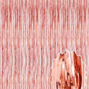 Rose Gold Püsküllü Kapı Perdesi - Parti, Bekarlığa Veda, Doğum Günü 1x2 m (5286)