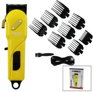 SAÇ - SAKAL KESME TRAŞ MAKİNESİ SARI - SİYAH GÖVDE - USB ŞARJLI GÖSTERGELİ - TARAK AYAR MANDALLI PRO-TR-3000 (5286)