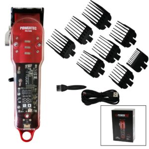 SAÇ - SAKAL KESME TRAŞ MAKİNESİ ŞEFFAF ANA KARTLI GÖVDE - USB ŞARJLI GÖSTERGELİ - TARAK AYAR MANDALLI TR-3100 (5286)