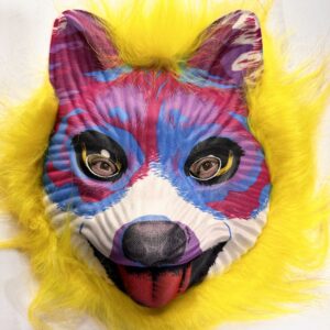 Sarı Saçlı Sevimli Köpek Maskesi Mega Peluş 35 No (5286)