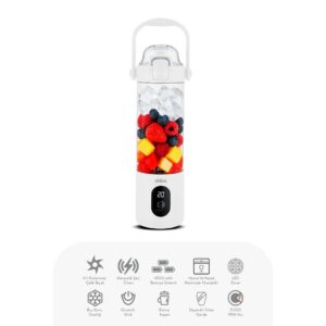 ŞARJLI TAŞINABİLİR SMOOTHİE BLENDER 700MLBUZ KIRMA - ÇELİK BIÇAK MANYETİK ŞARJ 150W 4500mAh SHB-7504 (5286)