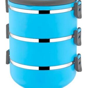 Sefer Tası Yemek Termosu Saklama Kabı Termosu 3lü - Mavi (5286)