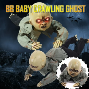 Sesli Işıklı ve Sensörlü Yerde Emekleyen Hareketli Bebek Hayalet Zombi Dekor 30x85 cm (5286)
