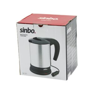 SİNBO SK-7371 12V ARAÇ İÇİ KETTLE PASLANMAZ ÇELİK SU ISITICISI 0.8LT 120W ÇAKMAKLIK FİŞLİ PLASTİK KAPAK - KULP (5286)