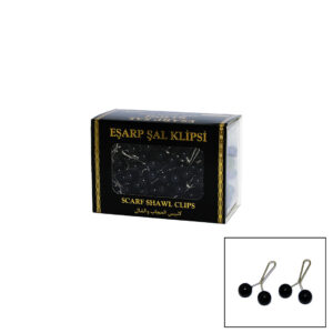 SİYAH 100 PARÇA  EŞARP BAŞÖRTÜ - ŞAL KLİPSİ (5286)