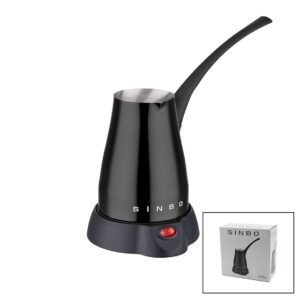 SİYAH ELEKTİRKLİ CEZVE TÜRK KAHVE MAKİNESİ 5 FİNCAN - 400ML HAZNE PASLANMAZ ÇELİK 360 DERECE DÖNEBİLME SCM-2960 (5286)