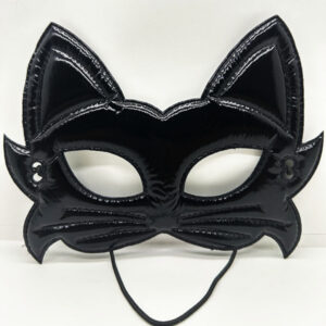 Siyah Renk Kumaş Malzemeden İmal Eva Kedi Maskesi 19x15 cm (5286)