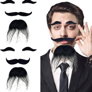 Siyah Renk Kendinden Yapışkanlı Takma Sakal Bıyık ve Kaş Seti (5286)