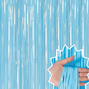 Soft Mavi Püsküllü Kapı Perdesi - Parti, Baby Shower, Sünnet Süsü, Cinsiyet Partisi 1x2 m (5286)