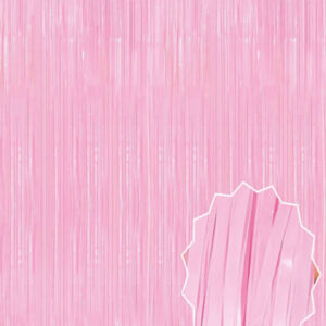 Soft Pembe Püsküllü Kapı Perdesi - Parti, Baby Shower, Cinsiyet Partisi 1x2 m (5286)
