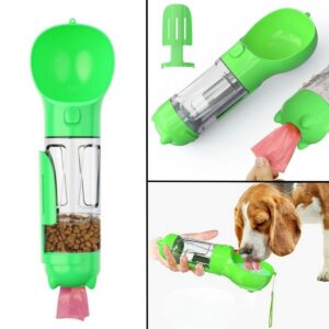 Taşınabilir Hazneli Mama Kaplı ,Kaka Poşetli Kedi,Köpek Suluğu-300ml (5286)