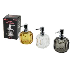 TOMBUL YUVARLAK - PRİZMA ŞEFFAF - RENKLİ AKRİLİK - MİKA KRİSTAL SIVI SABUNLUK 180ML (5286)