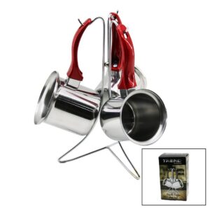 TREND 3LÜ SET NO-3-4-5 ÇELİK CEZVE METAL STANDLI RENKLİ PLASTİK KULPLU (5286)