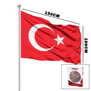 TÜRK BAYRAĞI ALPAKA KUMAŞ 100X150CM (5286)