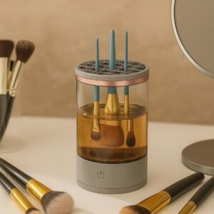 USB Şarjlı Makyaj Fırçası Temizleyici Aparat Hızlı Kurutmalı, Çok Yönlü Fırça Temizleyici (5286)