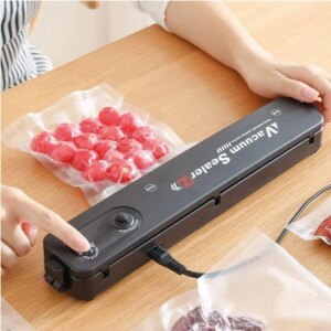 Vacuum Sealer Ev Tipi Vakumlama ve Yapıştırma Makinesi + 10 Adet Vakum Poşeti (5286)