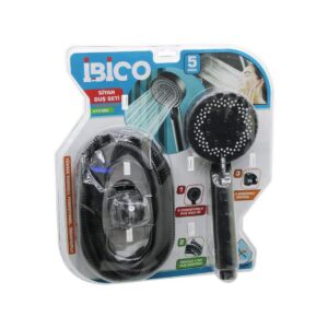 VAKUMLU - SİYAH LÜKS DUŞ SETİ  DUŞ BAŞLIK=5 MOD=FONKSİYON ÖRGÜLÜ HORTUM=1.5MT MAFSAL=3 KADEME (5286)