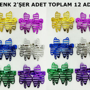 Vegas Casino Kupa Sinek Temalı Parti Gözlüğü 6 Renk 12 Adet (5286)