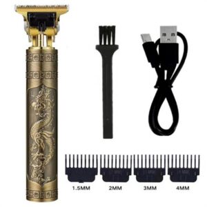 Vintage Görünümlü Güçlü 4 Farklı Başlıklı USB ŞarjlI Manuel Tıraş Makinası (5286)