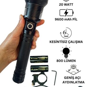 Wison WS-5412 Tüfek Feneri, Geniş Açı Avcı El Feneri 20 Watt (5286)