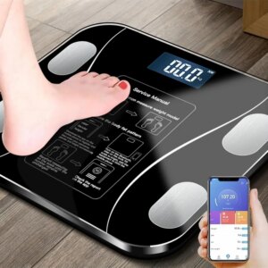 Yağ Ölçer Fonksiyonlu Dijital Baskül Elektronik Tartı Akıllı Bluetooth Lcd Dijital Ekran Ev Vücut (5286)