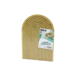 YARIM DAİRE ÇİFT TARAFLI=DÜZ - KANALLI AHŞAP BAMBU SUNUM TEPSİ 22X32CM (5286)