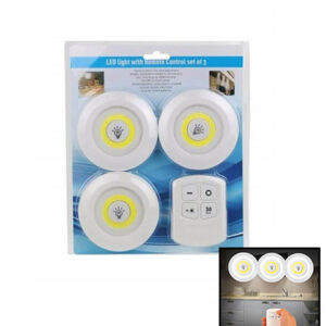 YUVARLAK 3 PARÇA DOKUNMATİK - KUMANDALI LAMBA SETİ (5286)
