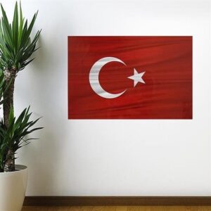 ANKAVERSE® Dalgalanma Efektli Manyetik Duvar Stickerı Türk Bayrağı 75 x 50 cm