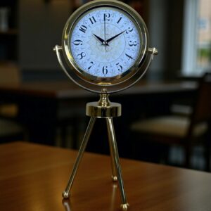 Zentime Gold Royal Motifli Üç Ayaklı Metal Masa Saati