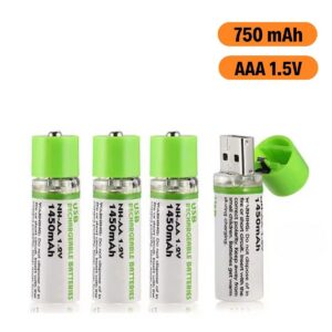 ANKAVERSE® USB Şarjlı 1450mAh AA 1.2V Lityum Kalem Pil – 4'lü Set, Tekrar Şarj Edilebilir Uzun Ömürlü Dönüştürülebilir Batarya