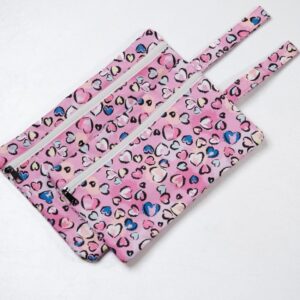 Islak/Kuru Kirli Temiz Kıyafet, Mayo, Bebek Çamaşır Çantası - Sıvı Geçirmez Kalpli