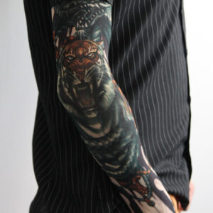 Giyilebilir Kol Dövmesi Çorap Dövme 3D Baskılı Kol Bacak Dövme 2 Adet Model 8 (5286)