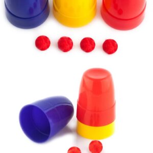 Kırmızı Top Kaybeden Renkli Kupalar Sihir Oyunu Sihir Malzemesi (5286)