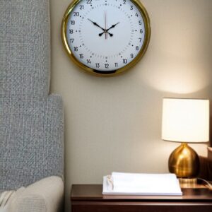 Zentime Gold 40 Cm Metal 24 Saat Göstergeli Özel Tasarım Duvar Saati