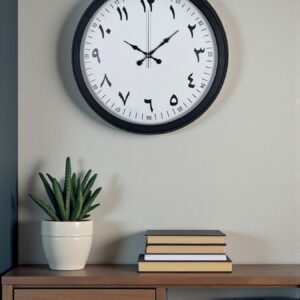 Siyah Arapça Rakamlı 40 Cm Metal Duvar Saati