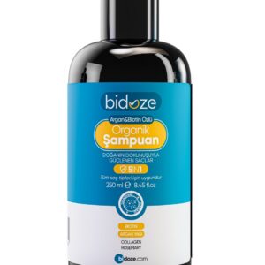 Bidoze Argan & Biotin Özlü Organik Şampuan 250 Ml. | Dökülme ve Kepek Karşıtı Onarıcı Bakım